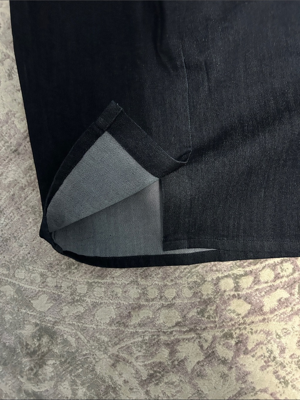 THE LIMITED Dark denim Pencil Skirt with Decorative Gold Buttons - Picture 4 of 6